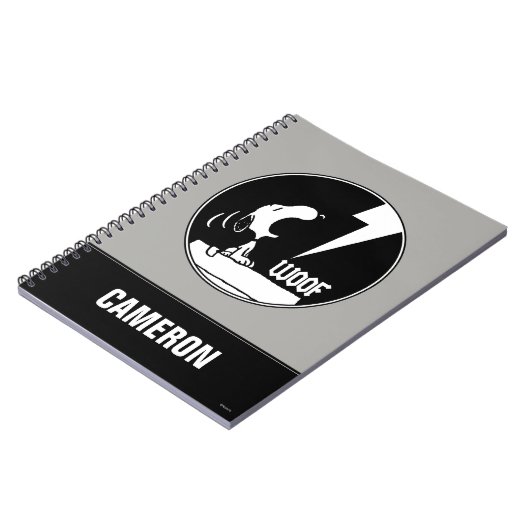 Rock-T-Shirts | Snoopy Howling | Name hinzufügen Notizblock (Linke Seite)