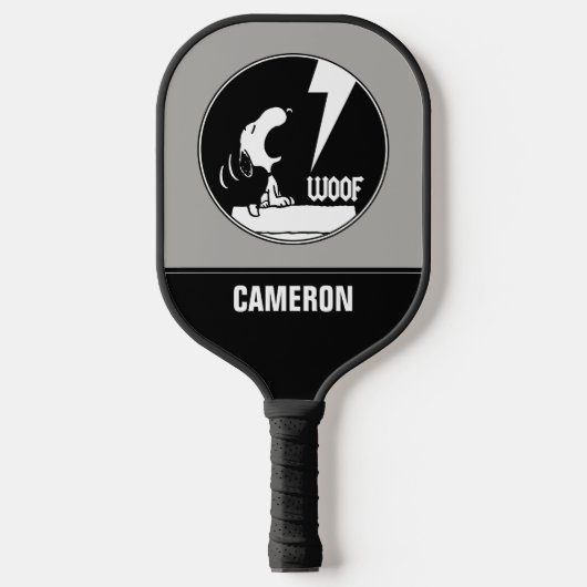 Rock-T-Shirts | Snoopy Howling | Name hinzufügen Pickleball Schläger (Vorderseite)