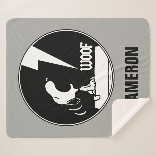 Rock-T-Shirts | Snoopy Howling | Name hinzufügen Sherpadecke (Vorderseite (Horizontal))