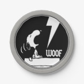 Rock-T-Shirts | Snoopy Howling Pappteller (Vorderseite)