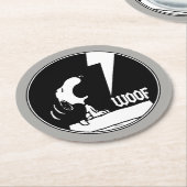 Rock-T-Shirts | Snoopy Howling Runder Pappuntersetzer (Angewinkelt)