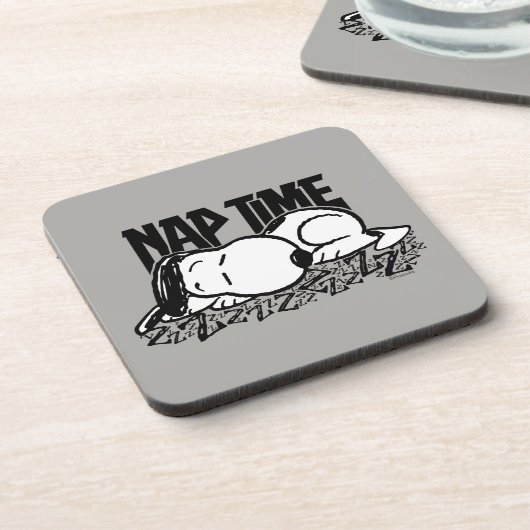 Rock-T-Shirts | Snoopy Nickerchen Time Getränkeuntersetzer (Linke Seite)