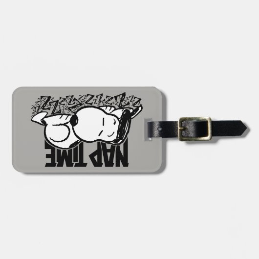 Rock-T-Shirts | Snoopy Nickerchen Time | Name hinz Gepäckanhänger (Vorderseite horizontal)