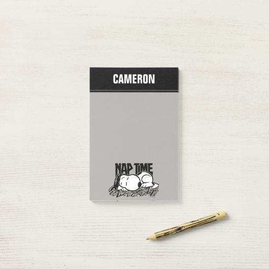 Rock-T-Shirts | Snoopy Nickerchen Time | Name hinz Post-it Klebezettel (Auf Schreibtisch)