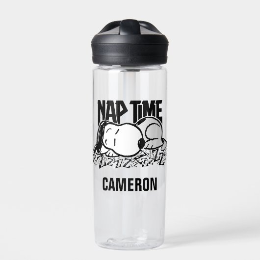 Rock-T-Shirts | Snoopy Nickerchen Time | Name hinz Trinkflasche (Vorderseite)