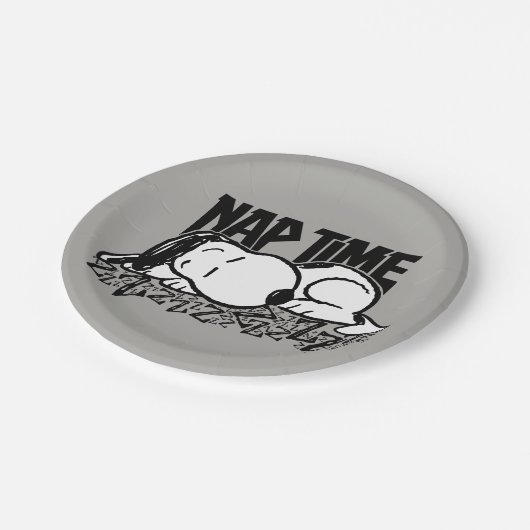 Rock-T-Shirts | Snoopy Nickerchen Time Pappteller (Schrägansicht)