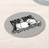 Rock-T-Shirts | Snoopy Nickerchen Time Runder Pappuntersetzer (Angewinkelt)