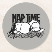 Rock-T-Shirts | Snoopy Nickerchen Time Runder Pappuntersetzer (Vorderseite)
