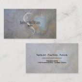 Rock Texture Artist Business Card Gray Monogram Visitenkarte (Vorne/Hinten)