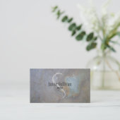 Rock Texture Artist Business Card Gray Monogram Visitenkarte (Stehend Vorderseite)