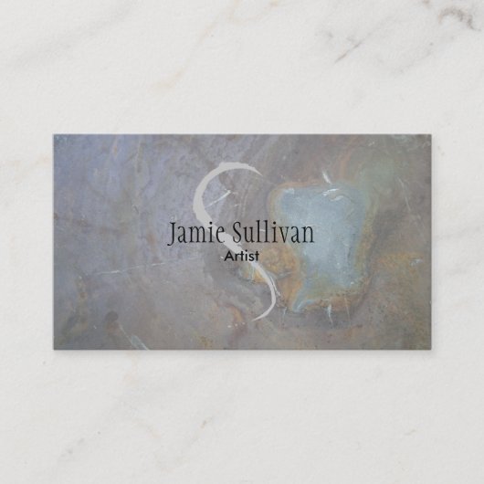 Rock Texture Artist Business Card Gray Monogram Visitenkarte (Vorderseite)