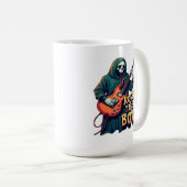 Rock the Boo - Halloween Skeleton Gitarrendesign Kaffeetasse (VorderseiteRechts)