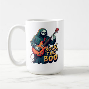 Rock the Boo - Halloween Skeleton Gitarrendesign Kaffeetasse