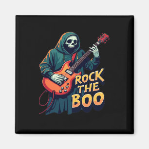 Rock the Boo - Halloween Skeleton Gitarrendesign Magnet