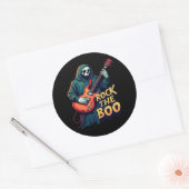 Rock the Boo - Halloween Skeleton Gitarrendesign Runder Aufkleber (Umschlag)