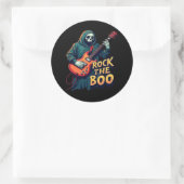Rock the Boo - Halloween Skeleton Gitarrendesign Runder Aufkleber (Tasche)