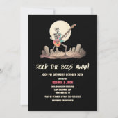 Rock the Boos Away Skeleton Halloween-Party Einladung (Vorderseite)