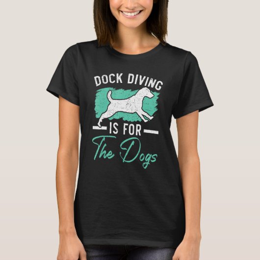 Rock The Dock Dock Diving Canine Water Sport Dock T-Shirt (Vorderseite)