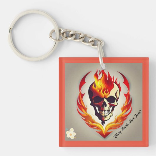 "Rock the Flames" Schlüsselanhänger (Vorderseite)