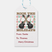 Rock The Holidays Gitarre Ugly Weihnachtssüßer Geschenkanhänger (Rückseite)