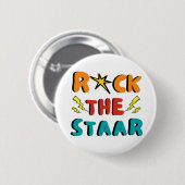 Rock the Staar Day Lehrer Motivierend Button (Vorne & Hinten)