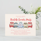 Rock the Sweater Holiday Party Einladung (Stehend Vorderseite)