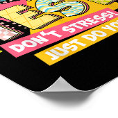 Rock The Test Day Motivational Retro Teachers Test Poster (Ecke)