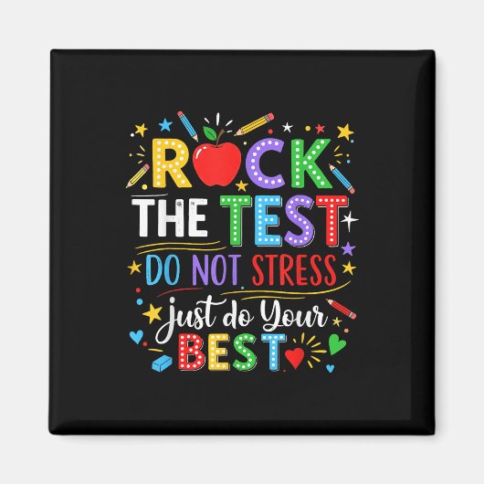 Rock the Test Day Testing Day Funny Teacher Men Wo Magnet (Vorne)