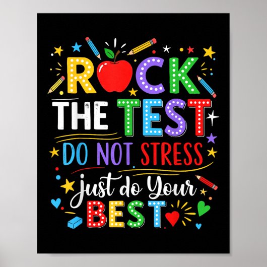 Rock the Test Day Testing Day Funny Teacher Men Wo Poster (Vorne)