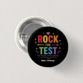 Rock the Test Don't Stress Funny Motivierend Button (Vorne & Hinten)