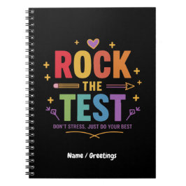 Rock the Test Don't Stress Funny Motivierend Notizblock