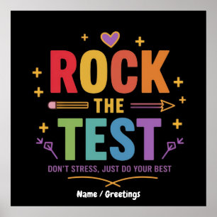 Rock the Test Don't Stress Funny Motivierend Poster