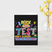 Rock The Test Dont Stress Motivational Teacher Tes Karte (Gelbe Blume)