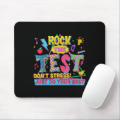 Rock The Test Dont Stress Motivational Teacher Tes Mousepad (Mit Mouse)