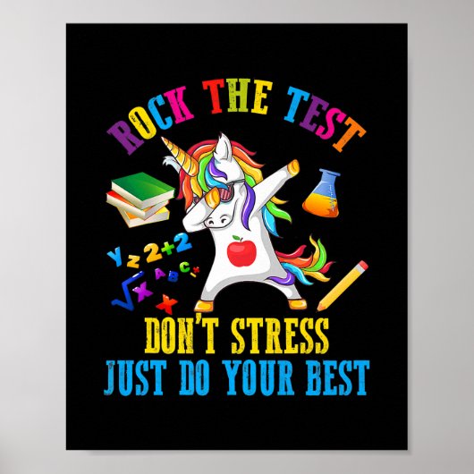 Rock the test nicht Stress nur dein Bestes geben Poster (Vorne)