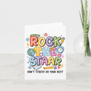 Rock the Test Staar Day Teacher Motivierend Testi Karte