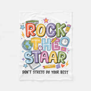 Rock The Test Staar Tag Lehrer Motivierender Testt Fleecedecke