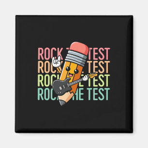 Rock The Test Tag Lehrer Testtag Motivierend Magnet