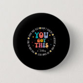 Rock The Test Teacher Testing Day Motivational Tes Button (Vorderseite)