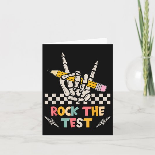 Rock the Test Testday Hand Skeleton Lehrer St. Karte (Vorderseite)