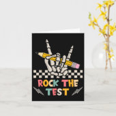 Rock the Test Testday Hand Skeleton Lehrer St. Karte (Gelbe Blume)