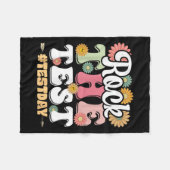 Rock The Test Testing Day Groovy Motivational Teac Fleecedecke (Vorderseite (Horizontal))