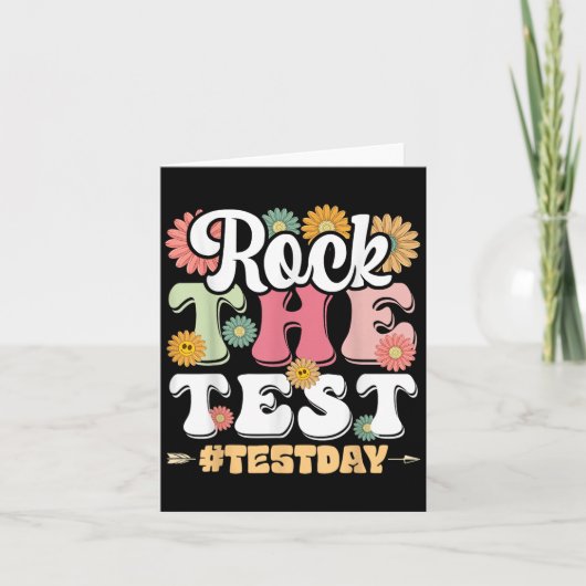 Rock The Test Testing Day Groovy Motivational Teac Karte (Vorderseite)