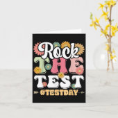 Rock The Test Testing Day Groovy Motivational Teac Karte (Gelbe Blume)