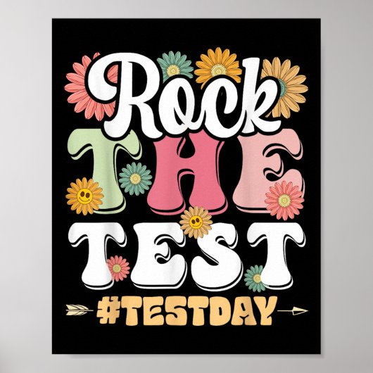 Rock The Test Testing Day Groovy Motivational Teac Poster (Vorne)