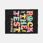 Rock The Test Testing Day Retro Motivational Teach Fleecedecke (Vorderseite (Horizontal))
