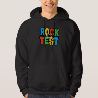 Rock The Test Testing Day Retro Motivational Teach Hoodie