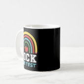 Rock The Test Testing Day Retro Motivational Teach Kaffeetasse (Vorderseite Links)