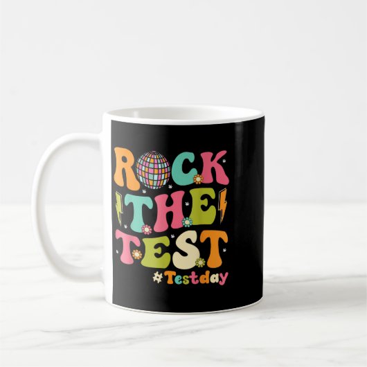 Rock The Test Testing Day Retro Motivational Teach Kaffeetasse (Links)