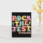 Rock The Test Testing Day Retro Motivational Teach Karte (Gelbe Blume)